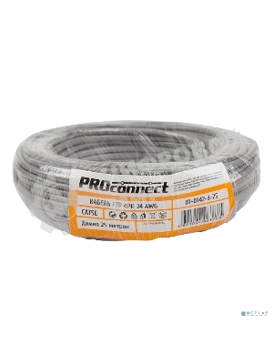 Кабель FTP PROconnect 4PR 24AWG, CCA, cat.5e, PVC, серый, бухта 25 м