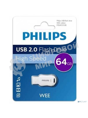 Флешка USB 64Gb PHILIPS WEE 2.0 64Gb, USB 2.0