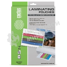 Пленка для ламинирования Cactus 125мкм A4 (25шт) глянцевая 216x303мм CS-LPGA412525