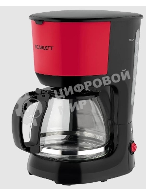 Кофеварка капельная Scarlett SC-CM33013 красный/черный, исп. кофе - молотый, 1.25 л, 750 Вт.
