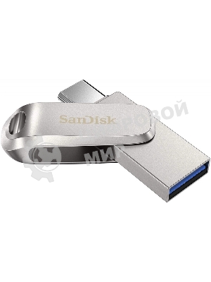Флешка USB Sandisk Ultra Dual Luxe (SDDDC4-032G-G46), 32Gb, USB 3.2 Gen 1/Type-C, R/W 150/40, серебристый
