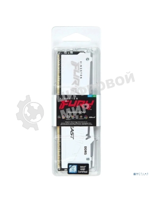 Оперативная память Kingston Fury Beast, DDR5, 16Gb (1x16 GB), 6000 MHz, CL30, радиатор, RGB, белый