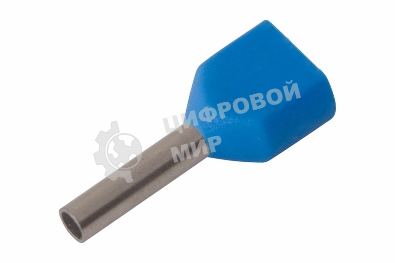 Наконечник штыревой втулочный изолированный Rexant F-8 мм 2х0.75 мм² (НШВи(2) 0.75-8/НГи2 0,75-8) синий