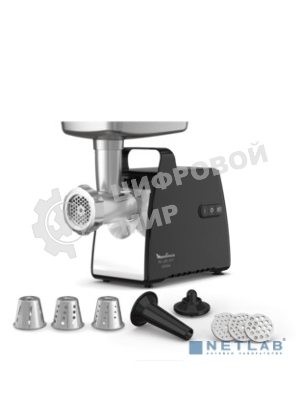 Мясорубка электрическая Moulinex ME558810 черный, 2200 Вт, 3.9 кг/мин, реверс, насадки - 8