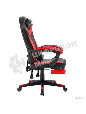 Кресло Defender CRUISER BLACK/RED черный/красный, экокожа, подставка для ног