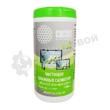 Салфетки Cactus CS-1001PE для экранов и оптики туба 100 шт влажных