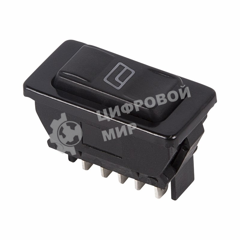 Выключатель (стеклоподъемника) Rexant клавишный 12V 20А (5с) (ON)-OFF-(ON) черный с подсветкой