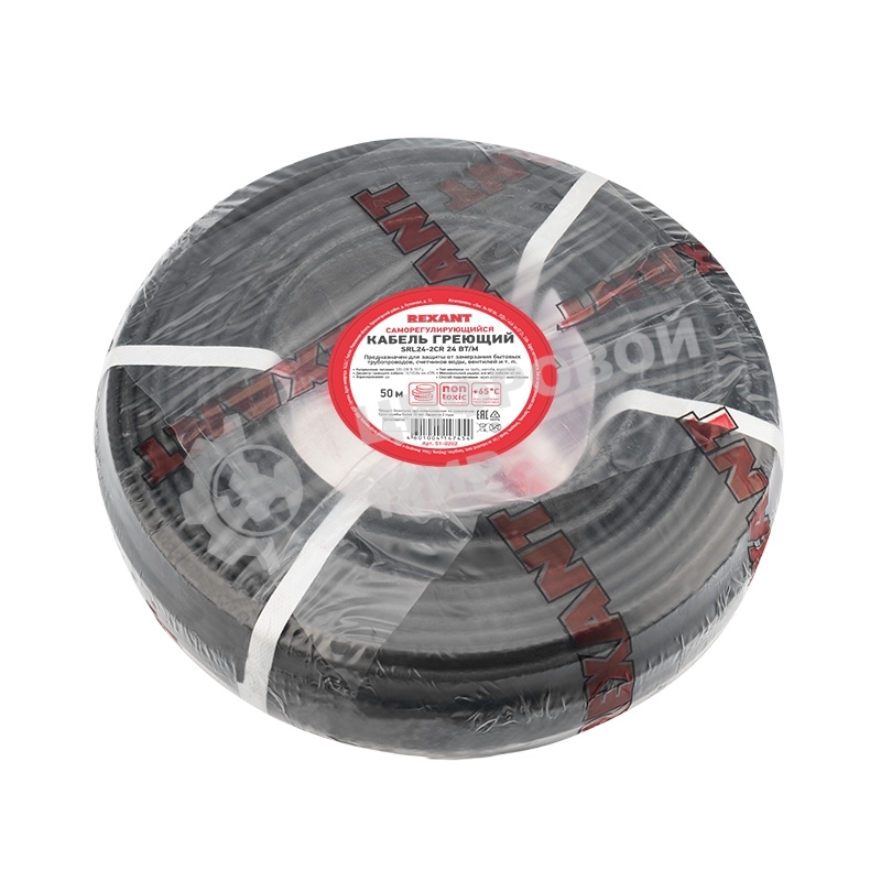 Кабель греющий саморегулирующийся Rexant экранированный SRL 24-2CR (24 Вт/1 м), 50 м