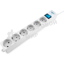 Сетевой фильтр Powercube SPL(5+1)-16B-P-3М-WHITE 3 м, 6 розеток, белый, коробка