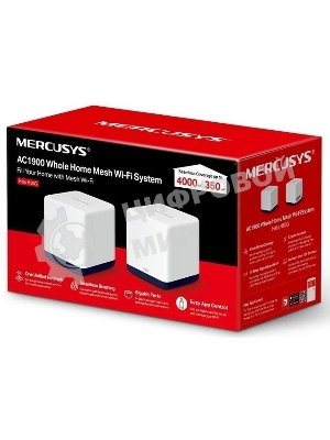 Система Mercusys MESH AC1900 Whole Home Mesh Wi-Fi System, 3× Internal Antennas, 3×Gb ports (WAN/LAN) (2-pack)