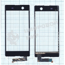 Сенсорное стекло (тачскрин) для Sony Xperia M5 черное
