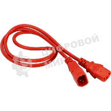 Шнур питания Lanmaster LAN-PP13/14-1.5-RD C13-С14 проводник.:3x0.75мм2 1.5м 220В 10А красный