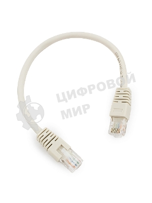 Патч-корд UTP Cablexpert cat.6, 0.25м, литой, многожильный, серый