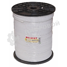 Кабель коаксиальный Rexant RG-6U+Cu, 75 Ом, Cu/Al/Cu, 75%, бухта 305 м, белый