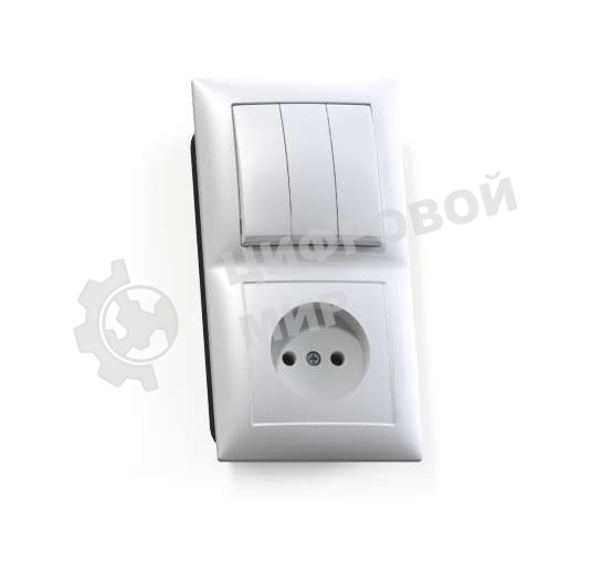 Блок Кунцево-Электро СП БКВР-410 Селена (3-кл. выкл. + розетка) белый