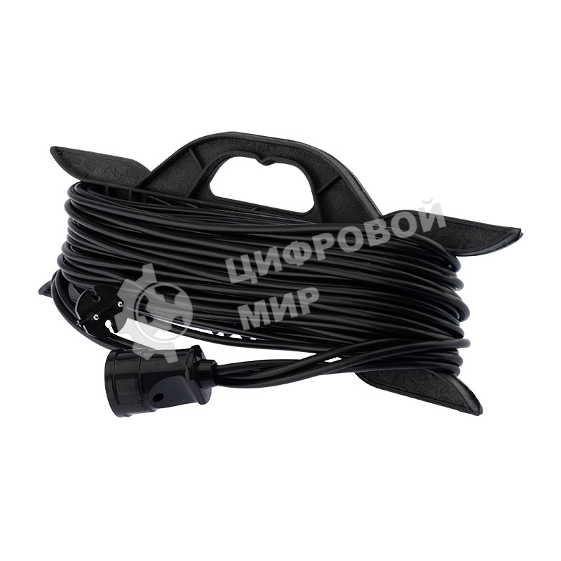 Удлинитель-шнур на рамке PROconnect ПВС 2х0.75, 30 м, б/з, 6 А, 1300 Вт, IP20, черный