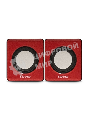 Акустическая система 2.0 ExeGate EX289920RUS Disco 140 Red (питание USB, 2х3Вт (6Вт RMS), 100-20000Гц, красный)