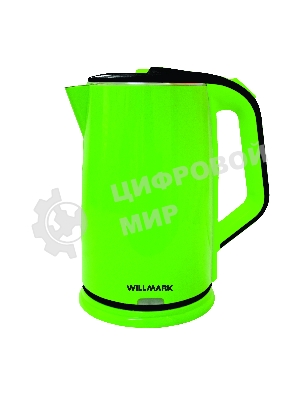 Чайник электрический Willmark WEK-2012PS зеленый/черный, 2.0 л, 2000 Вт