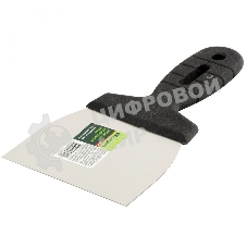 Шпательная лопатка из нержавеющей стали Сибртех, 100 мм, пластмассовая рукоятка