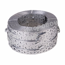 Лента полоса монтажная оцинкованная, перфорированная прямая Rexant, 20х0,70 мм, рулон 25 м