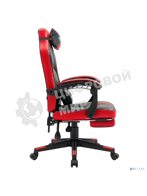 Кресло Defender DIABLO BLACK/RED черный/красный, экокожа, подставка для ног