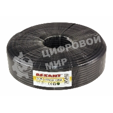 Кабель коаксиальный Rexant RG-6U+Cu, 75 Ом, Cu/Al/Cu, 64%, бухта 100 м, черный OUTDOOR