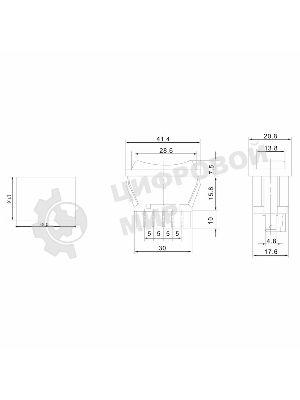 Выключатель (стеклоподъемника) Rexant клавишный 12V 20А (5с) (ON)-OFF-(ON) черный