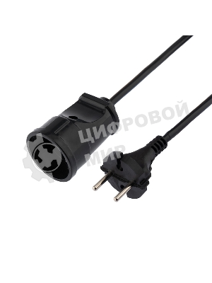 Удлинитель-шнур на рамке PROconnect ПВС 2х0.75, 30 м, б/з, 6 А, 1300 Вт, IP20, черный