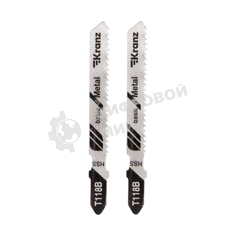 Пилка для электролобзика по металлу Kranz T118B 76 мм 12 зубьев на дюйм 3-6 мм (2 шт./уп.)