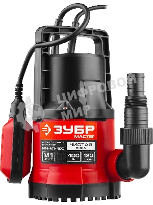 Насос ЗУБР НПЧ-М1-400 мастер м1 погружной дренажный для чистой воды частицы до 5мм 400Вт 120л/мин