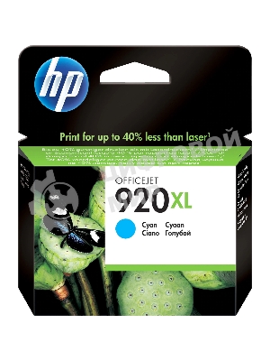 Картридж струйный HP 920XL CD972AE голубой для HP OJ 6000/6500