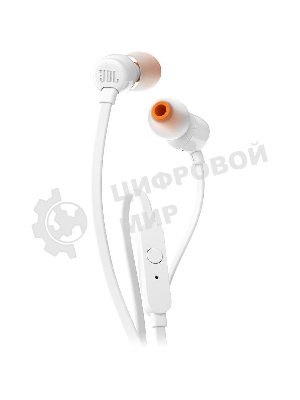 Проводные наушники JBL Tune 110 белый, внутриканальные, Jack 3.5 мм