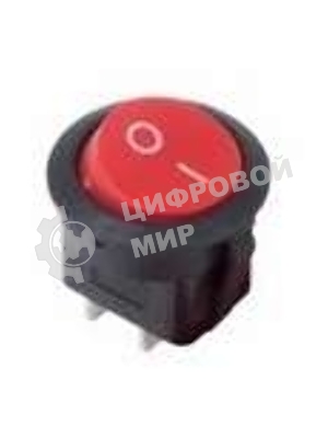 Выключатель клавишный Rexant круглый 250V 6А (2с) ON-OFF красный