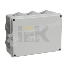 Коробка распаячная ОП 190х140х70 IP55 КМ41244 RAL7035 (10 гермовводов) IEK UKO11-190-140-070-K41-55