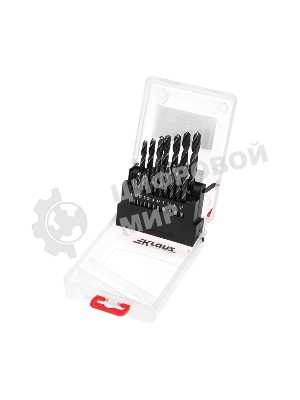 Набор сверл по металлу Kranz 1-10 мм (через 0,5 мм), 19 шт. HSS 4241 Ш/Х