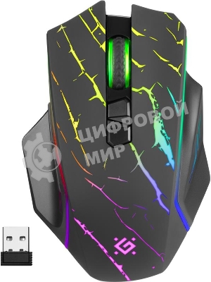 Мышь беспроводная Defender Uran GM-503 черный, 3200 dpi, радиоканал, USB, кнопки - 8