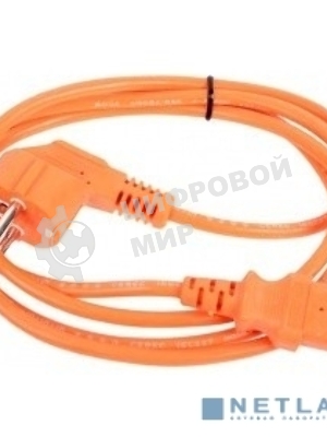 Кабель компьютер-розетка 220V (EURO) VDE 1,8 м 3G0,75мм2 VCOM CE021-O, оранжевый