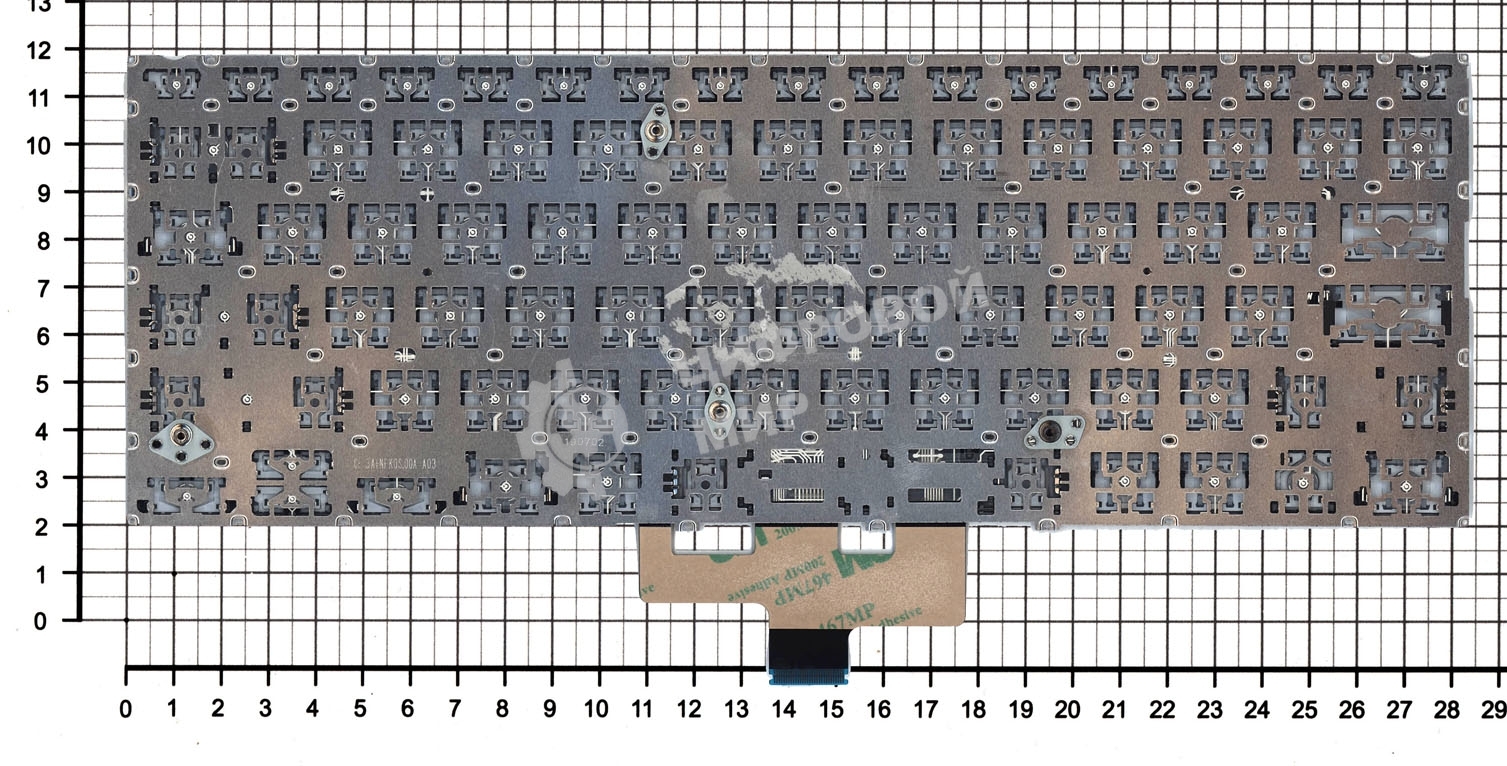 Клавиатура для ноутбука Asus ZenBook UX433FA серебристая с подсветкой