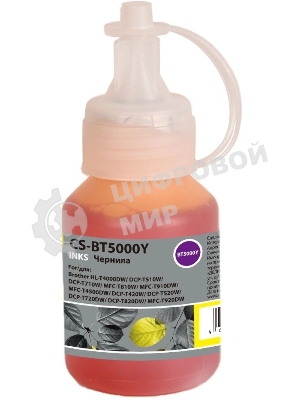 Чернила Cactus CS-BT5000Y желтый 48мл для Brother HL-T4000DW, DCP-T510W, DCP-T710W, MFC-T810W, MFC-T910DW, MFC-T4500DW, DCP-T420W, DCP-T520W, DCP-T720DW, DCP-T820DW, MFC-T920DW