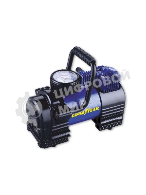Компрессор GOODYEAR GY000102 GY-35L 35 л/мин Мощность - 168 Вт, Производительность - 35 л/мин, Максимальное токопотребление - 14 А, Максимальное давление - 7 Атм, Длина провода питания: 3 м, Длина воздушного шланга: 1 м. Сумка и набор переходников в комплекте.