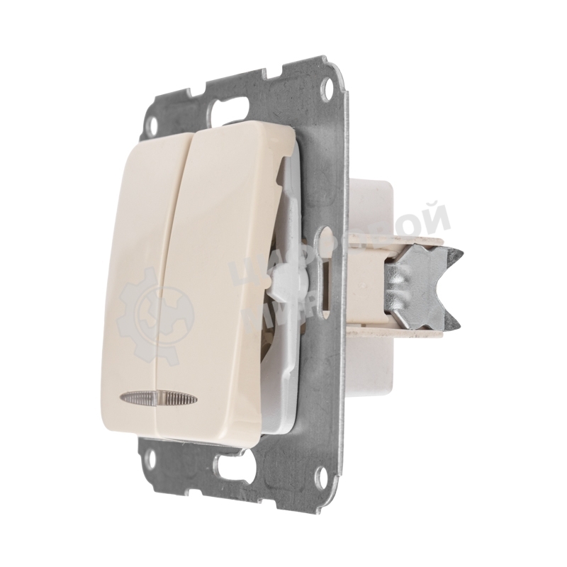 Выключатель DEA 2кл (инд) с/у 10А мех. бежевыйевый Kranz (1/10/120)