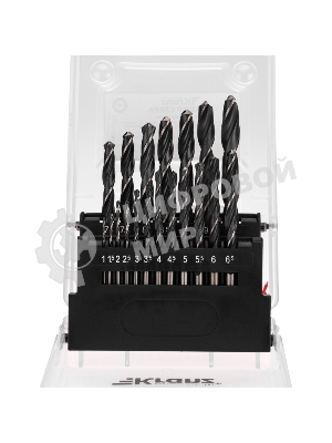 Набор сверл по металлу Kranz 1-10 мм (через 0,5 мм), 19 шт. HSS 4241 Ш/Х