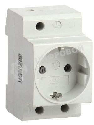 Розетка силовая РАр10-3-ОП с заземл. на DIN-рейку IEK MRD10-16