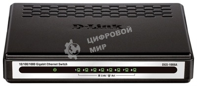 Коммутатор D-Link (DGS-1008A) 8-портов 10/100/1000Mbit/s