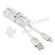 Кабель USB ACD-Allure MicroUSB - USB-A Кожа, 1м, белый