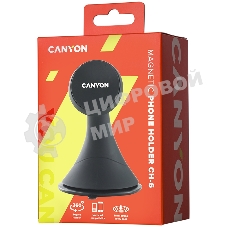 Автодержатель для смартфона на панели приборов и ветровом стекле Canyon Car черный