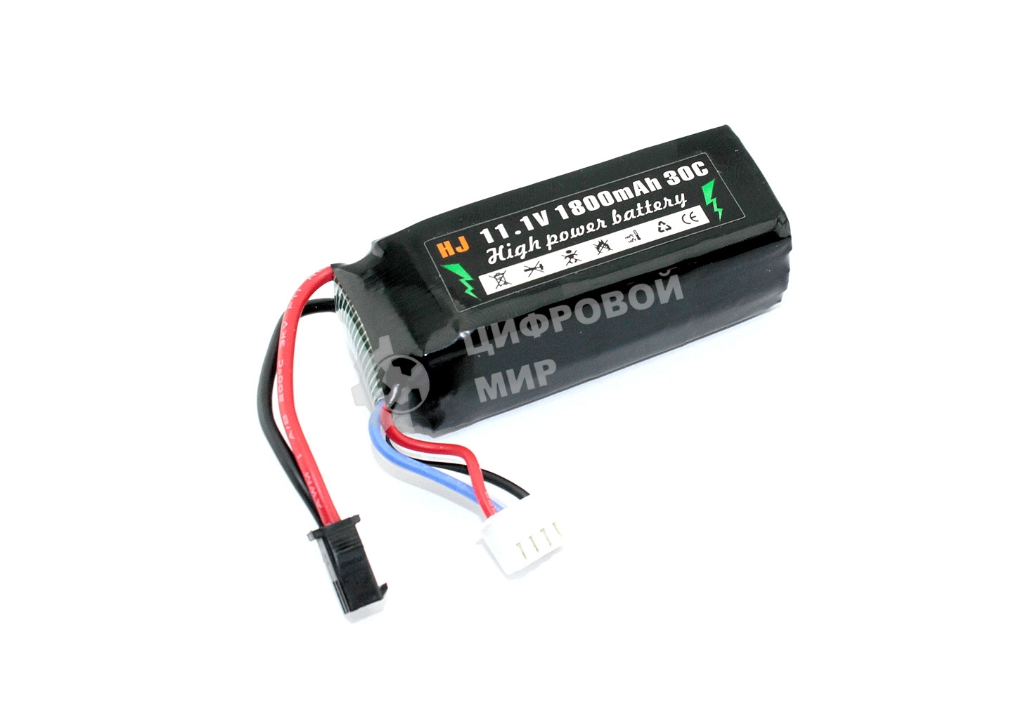 Портативный аккумулятор Li-Pol 11.1v 802555 1800mAh разъем SM