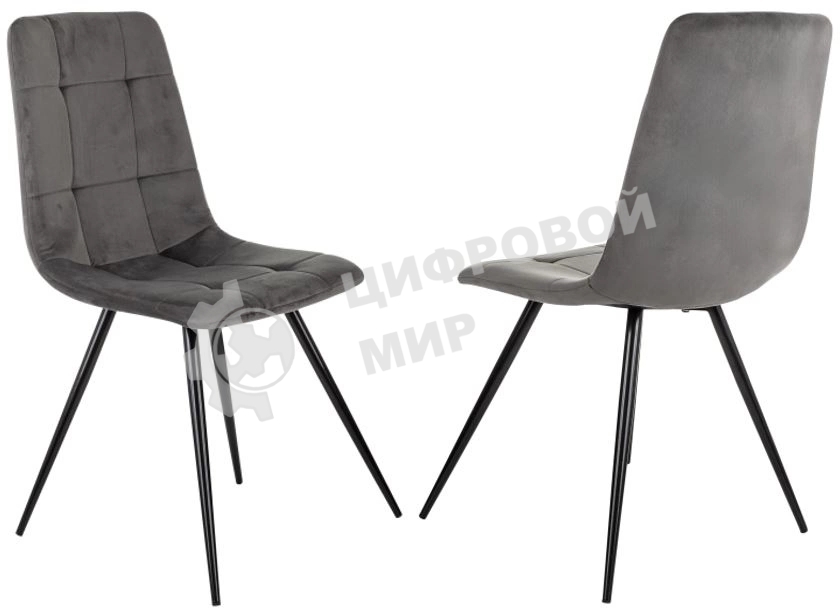 Стул для дома Бюрократ CH-K1_2 комплект 2 шт т. серый Holland 18 металл черный на ножках