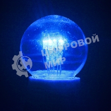 Лампа накаливания шар Neon-night e27 6 LED Ø45мм - синяя, прозрачная колба, эффект лампы накаливания
