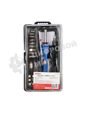 Набор паяльник-выжигатель Rexant/19 насадок/ПРОФИ 220V/30 Вт/ZD-972A